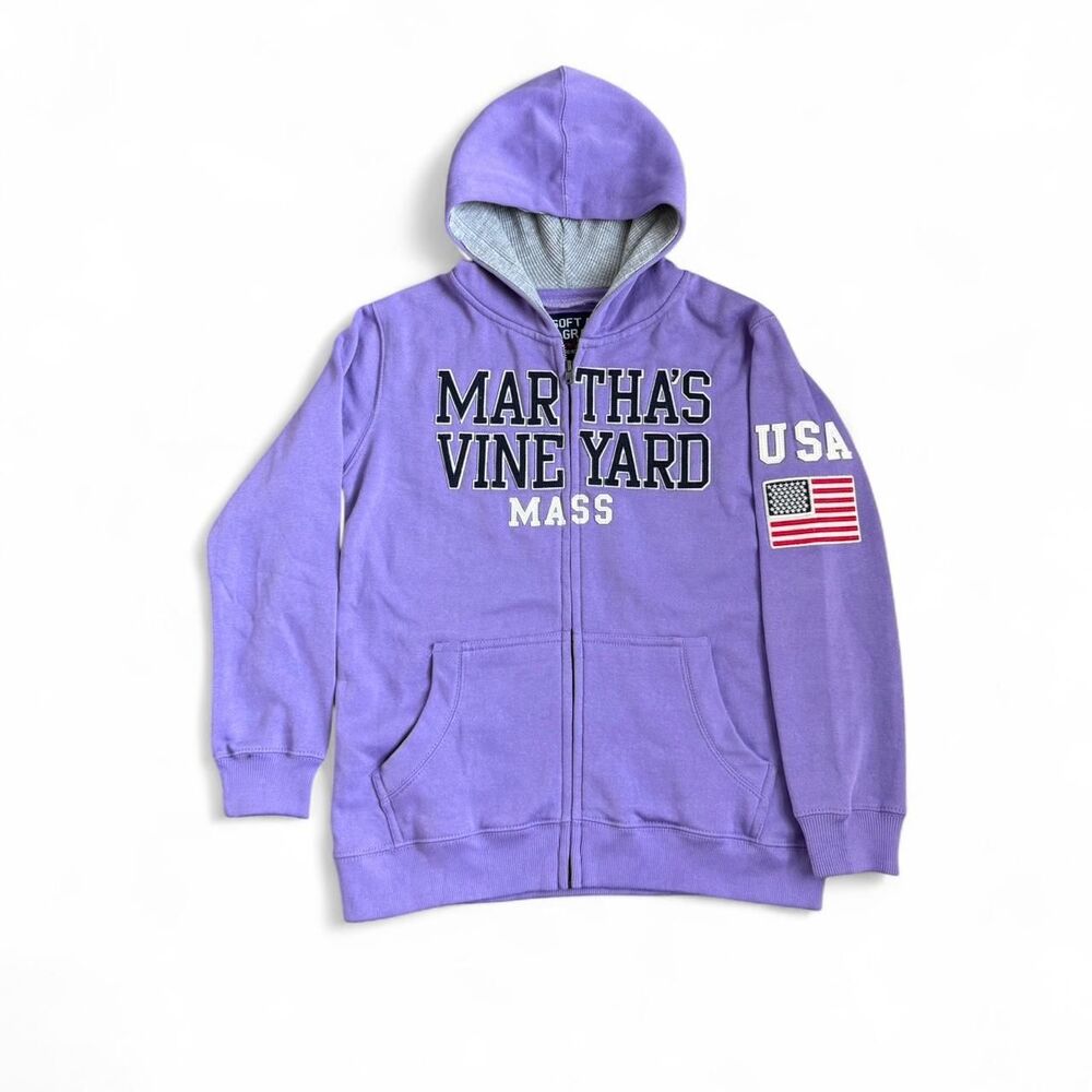 Martha's Vineyard Purple Zip Up Soft As Grape Hoodie Size Small